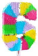 GoDan Piñata number "6" coloured, pull-on, 50 × 35 × 7,5 cm - Pinata