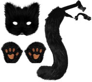 Ruhhy 26248 Ladies fox costume, 4-piece set, black - Carnival Mask