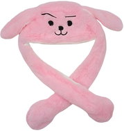EXCELLENT Plush hat with movable ears - pink monster - Party Hats
