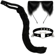 Ruhhy 26587 Ladies cat costume, 3-piece set, black - Costume Accessory
