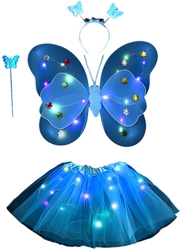 Rappa Light-up skirt and fairy wings, blue set - Costume - Main image