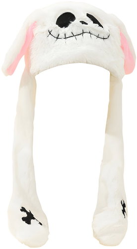 Excellent Plush Cap with Movable Ears - White Monster - Party Hats - Main image