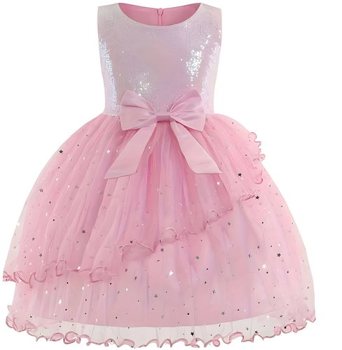 Princess Fairy tale dress size 122 - Pink with sequins - Costume - Main image