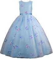 Princess Fairy tale dress size 146 - Blue with butterflies - Costume
