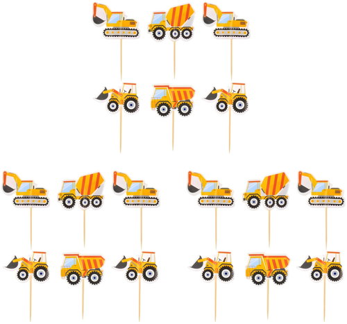 GoDan Cake Punches - construction - construction site - cars - 18 pcs - Cake Decoration - Main image