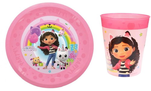 GoDan Set of plastic cup and plate Gaby's magic house, 2 pcs - Party Accessories - Main image