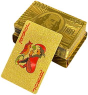LEAN Toys 21001 Gold plastic playing cards, 54 cards - Card Game