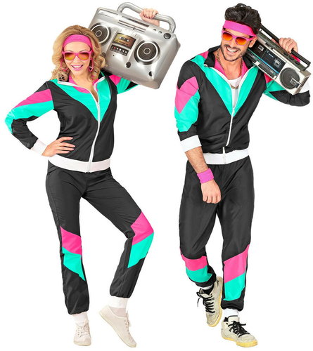 Widmann Unisex černá šusťákovka 80' léta velikost S - Costume - Main image