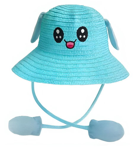 Excellent Summer hat with movable ears, blue - Party Hats - Main image