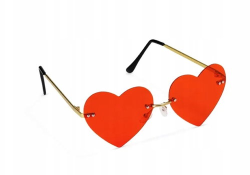 PARTYDECO Party Glasses Red Heart, Festival - Costume Accessory - Main image