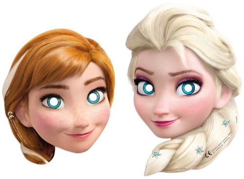 GoDan Frozen Anna and Elsa Paper Masks, 6pcs - Kids' Costume - Main image