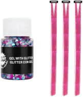 Guirca Festival Set – Glittery Hair Tinsel + Blue-Purple Face Gel Glitter 20g - Costume Accessory
