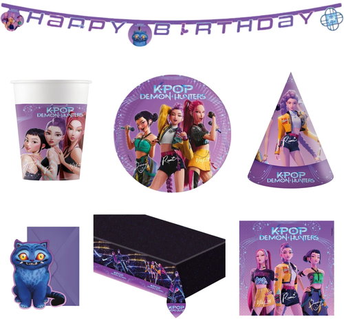 GoDan Birthday Set K-POP Demon Hunter, 8 People, 50 pcs - Party Accessories - Main image