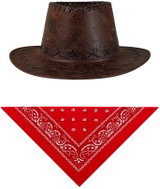 Rappa Dětská sada kovboj, klobouk a červený šátek - Western - Wide-Brimmed Hat