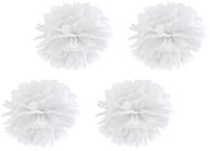 PARTYDECO Papírový pompom 25 cm, bílý, 4 ks - Decoration