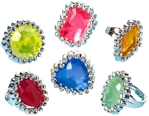 Amscan Plastic Rings - Princess - Mix - 2.3 × 1.7cm - 18 pcs - Party Accessories - Main image