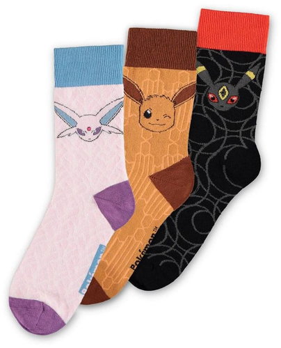 Pokémon: Evoluce Eevee - set 3 párů pánských ponožek - Socks - Main image