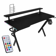 KIK KX2638 Herní stůl LED RGB, nástavec na monitor 120 × 60 cm, dálkové ovládání, černý - Gaming Desk