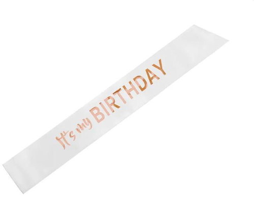 PARTYDECO Šerpa It's my birthday, bílá - Party Accessories - Main image