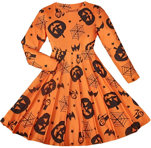 Excellent Halloweenské šaty vel. 116/128 - Dýně a pavučiny - Costume - Main image
