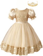 Princess Pohádkové šaty vel. 6-8 let - Zlatá princezna - Costume