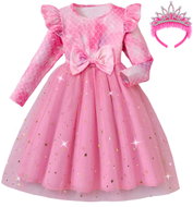 Princess Fairy-Tale Dress Pink Size 122 - Princess Shimmer - Costume