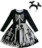 Excellent Halloween Dress, size 116 - Black and White Skeleton - Costume