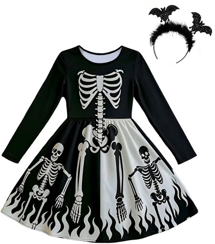 Excellent Halloween Dress, size 116 - Black and White Skeleton Main image Excellent Halloween Dress, size 116 - Black and White Skeleton - Costume - Main image