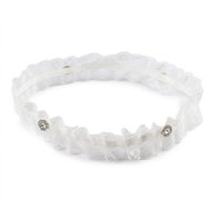 Empt wedding garter made of delicate lace with two jewels featuring cut stones - Costume Accessory