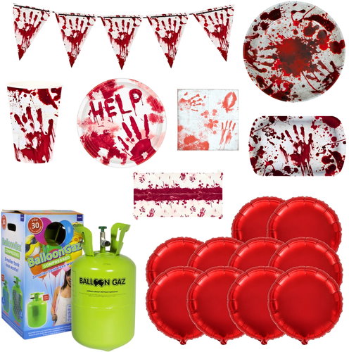 KINGOFBAL Halloween party Bloody Handprints set 64pcs - Helium Balloons - Main image