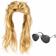 APT BQ3H men's blonde wig with glasses in retro disco style - Wig