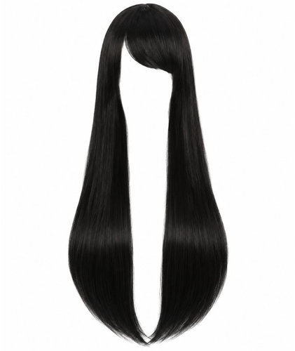 APT BQ3E Women's wig 80cm, black - Wig - Main image