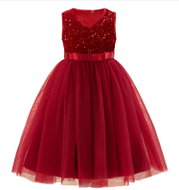 Princess burgundy sequin party dress, size 104 - Costume