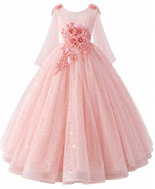 Princess Long embroidered party dress size 110, light pink - Costume