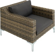 Tectake Modulýrní ratanový set Villanova hliníkové křeslo, antracit melír - Zahradní nábytek