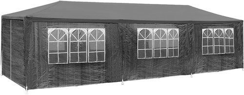 Tectake Altán zahradní, skládací Elasa s 8 bočními stěnami, šedý 9 × 3 m - Garden Gazebo - Main image