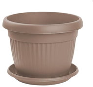 Gardino Mediteran 30 cm diameter with saucer, mocha - Flower Pot