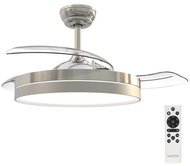 Garsaco Stropní ventilátor se světlem Lugela 107 cm 61 W, 1521 lm, CCT, DO, barva nikl - Ventilátor