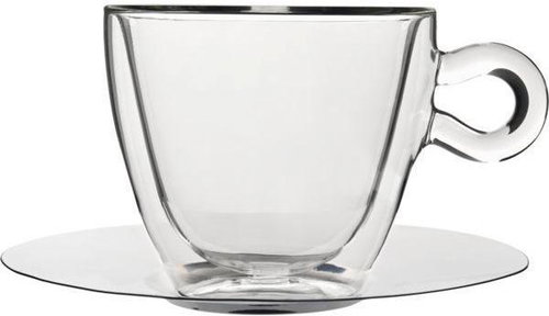 Luigi Bormioli dvoustěnný šálek Jumbo 300 ml + podšálek 2ks - Thermo-Glass - Main image
