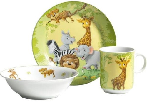 Flirt by R&B Set of children's dishes Animals, 3-piece - Children's Dining Set - Main image