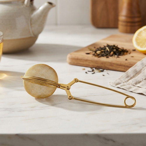 Gastro Tea strainer tongs 45 × 170 × 45 mm, gold - Tea Strainer - Main image