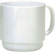 Ornamin Plastic mug 250 ml, white - Mug