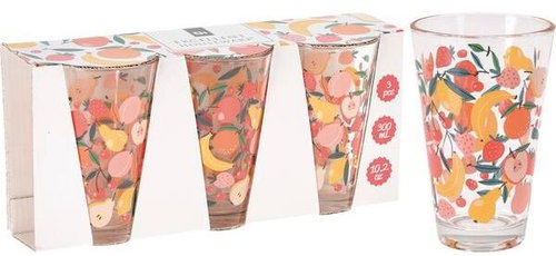 Gastro Set of 3 glasses 300 ml, fruit decor - Glass - Main image