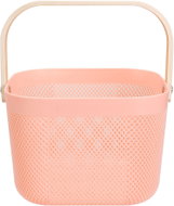H&L Storage basket with bamboo handle 24 cm, pink - Storage Basket