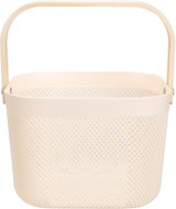 H&L Storage basket with bamboo handle 24cm, white - Storage Basket