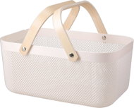 H&L Storage basket with bamboo handle 39cm, white - Storage Basket