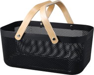 H&L Storage basket with bamboo handle 39cm, black - Storage Basket