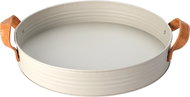H&L Serving tray with leather handles, 30,5 cm, light grey - Tray