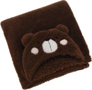 H&L Dětská deka/župan s kapucí Medvídek, 70 × 100 cm, hnědá - Children's Bath Towel