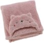 H&L Dětská deka/župan s kapucí Kočička, 70 × 100 cm, růžová - Dětská osuška